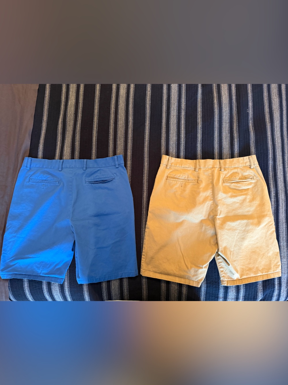 Men’s 2 Old Navy Casual Slim Chino Shorts - Blue & Khaki 34 - Picture 7 of 7